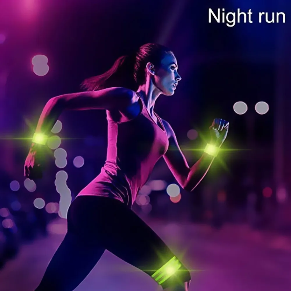 2Pcs Reflective Bands Safety Flashing Armband Belt Glow in the dark Bracelet for Night Jogging Walking Biking Cycling Running 2Pcs Reflective Bands Safety Flashing Armband Belt Glow in the dark Bracelet for Night Jogging Walking Biking Cycling Running