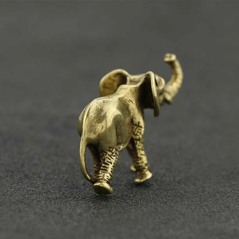 

1 Pieces Vintage Solid Pure Brass Elephant Ornament Home Decor Tea Toy 5*2.7CM