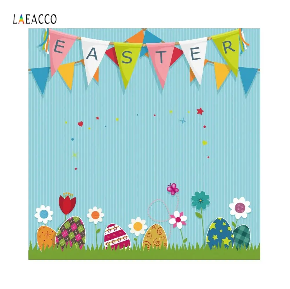 Laeacco абстрактный мультфильм пасхальное яйцо цветок фотографии фоны для детской