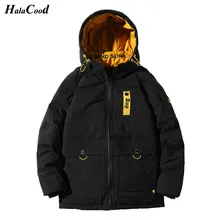 HALACOOD, высокое качество, плюс размер, зимняя куртка для мужчин, уплотненная, белая, утиный пух, пальто с капюшоном, перо, парка, куртки, много карманов, парка