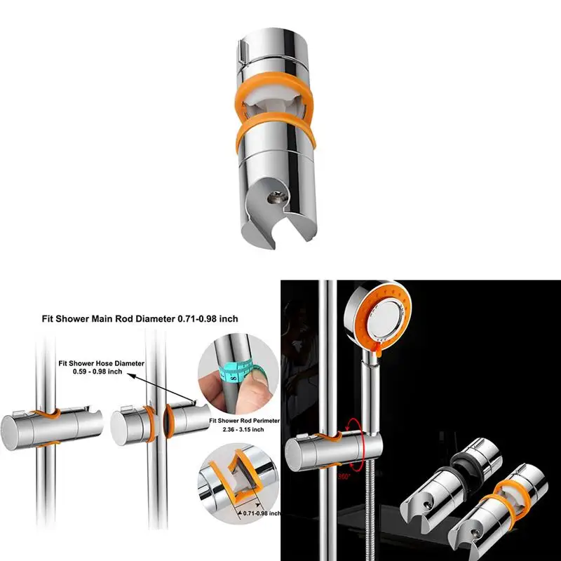 Монтажные кронштейны для душа, универсальные регулируемые ручные душевые рейки, держатель, слайдер, зажим для ванной комнаты, АБС ХРОМ