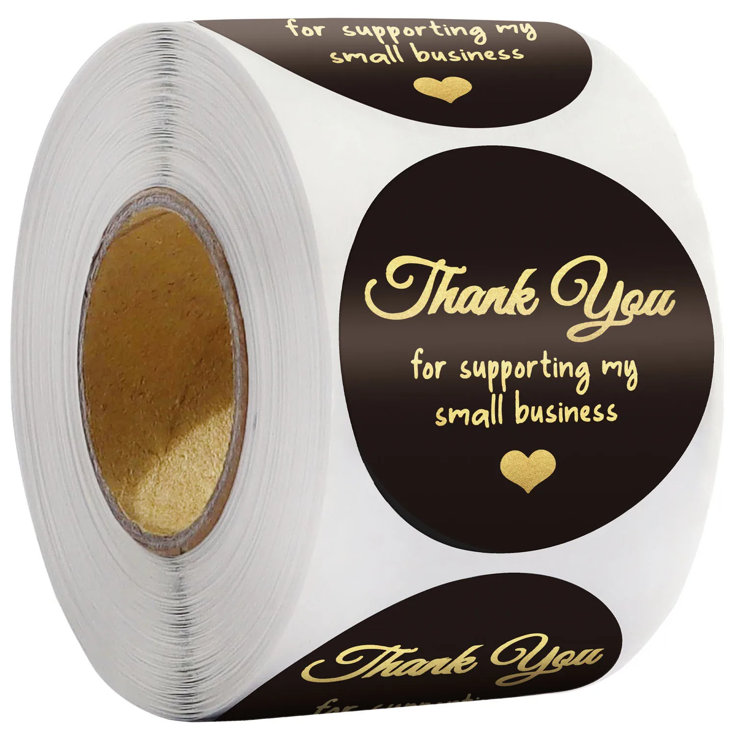 Thank Stickers Small Business, Gold Thank Labels Stickers