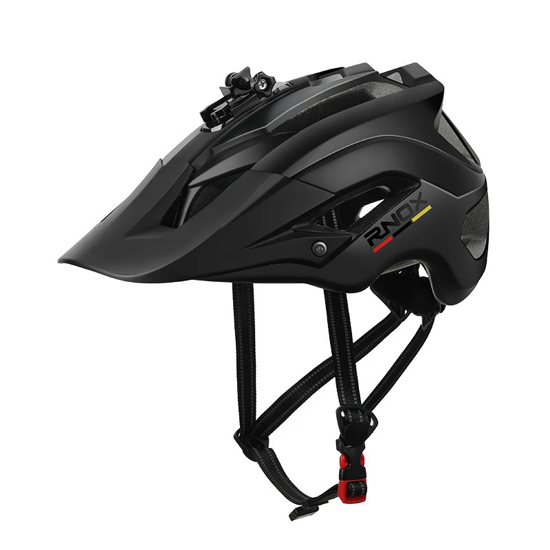 RNOX Bicycle Helmet Cycling With Camera Stand Men Women Solid Color Breathable Riding Detachable Brim 56-62cm | Спорт и развлечения