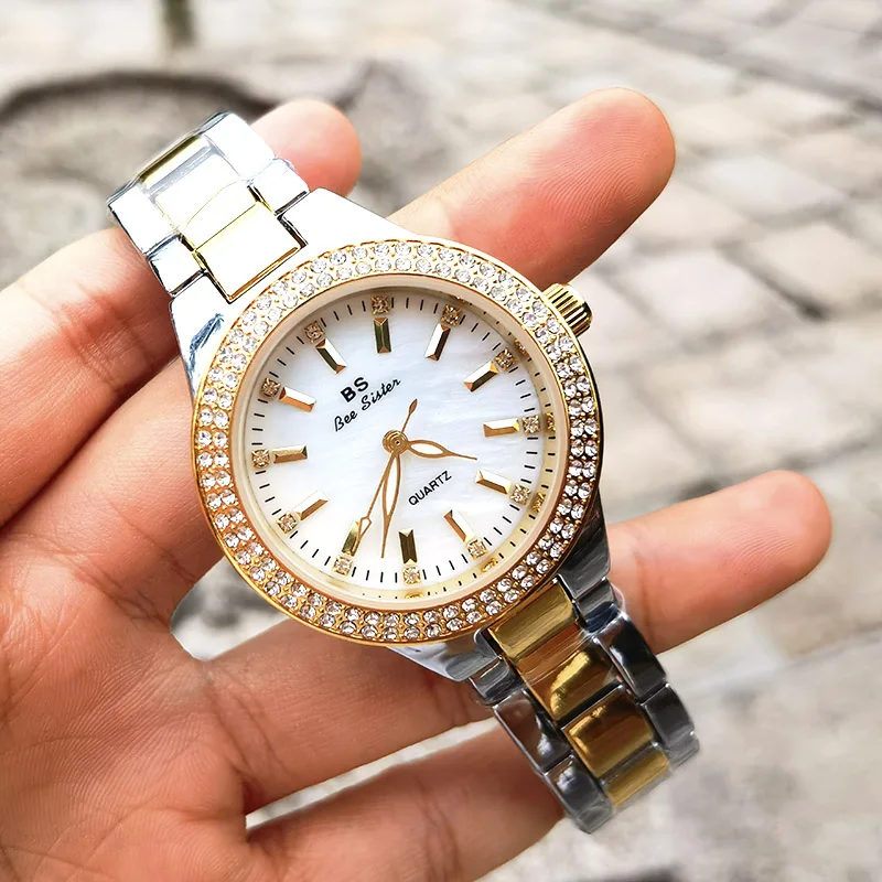 Reloj de cristal de lujo para mujer, relojes de cuarzo de oro rosa a la  moda, relojes de pulsera de acero inoxidable - AliExpress Relojes de pulsera