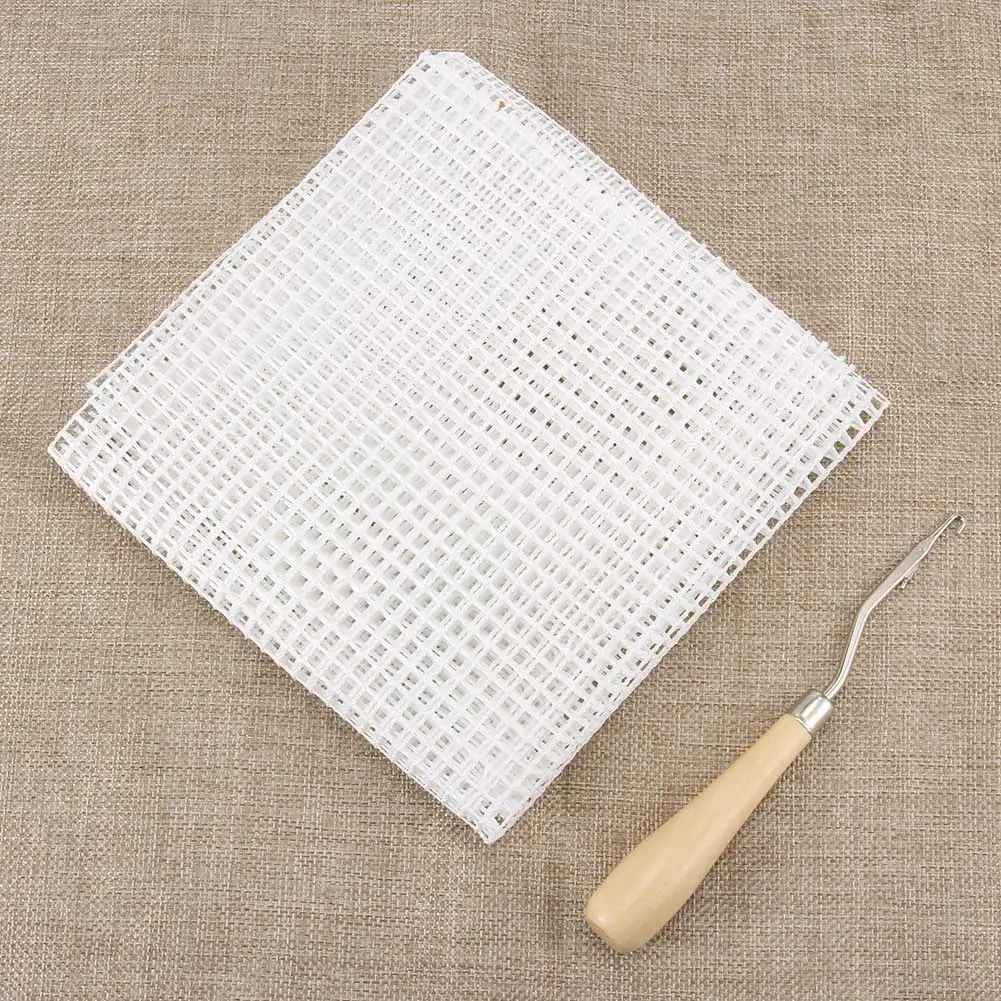 Деревянная ручка крючком Крючки+ сетка ткань Набор DIY плетение иглы вязаный инструмент JS22