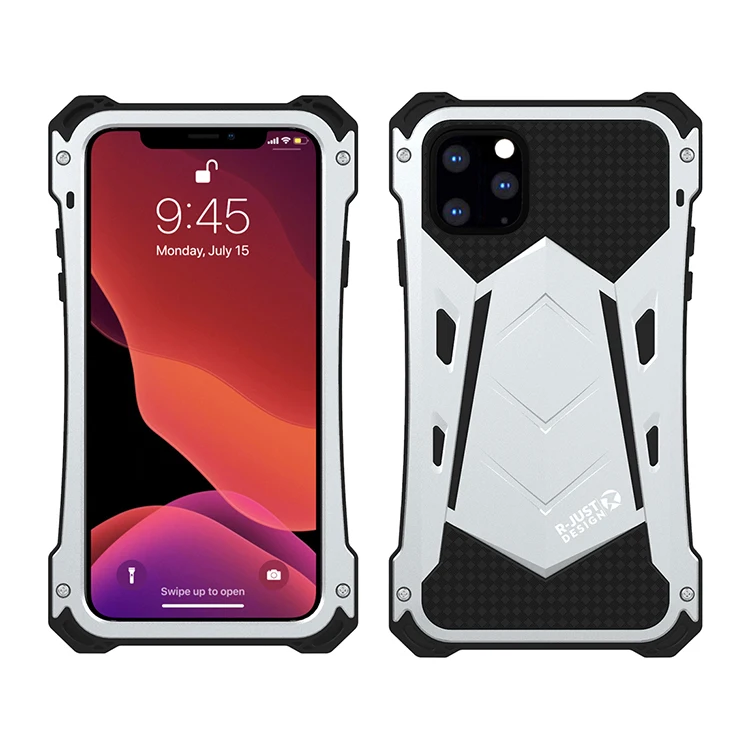 Бронированный металлический корпус из алюминиевого сплава для iPhone 11 11 Pro гибридный военный, повышенная нагрузка защитный чехол для iPhone 11 Pro Max - Цвет: Silver
