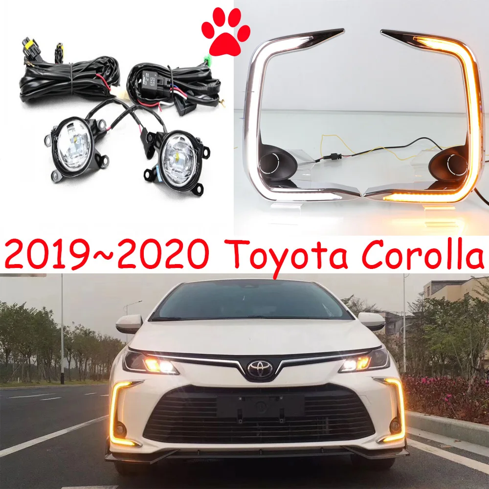 1 комплект~ 2020y автомобильный бампер головной светильник для corolla противотуманный светильник altis автомобильные аксессуары головной светильник светодиодный DRL для corolla Дневной светильник