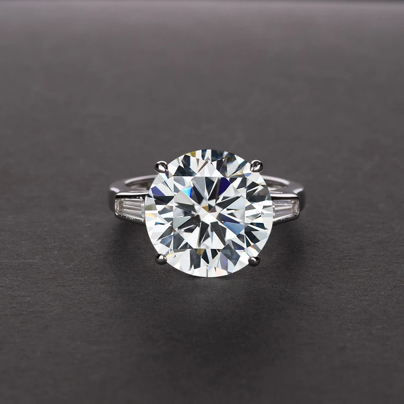 

Luxury 12*12mm Imitation moissanite Round AAA Zircon Wedding rings for women 8 color Birthstone Sparkling party ring Size 5-12