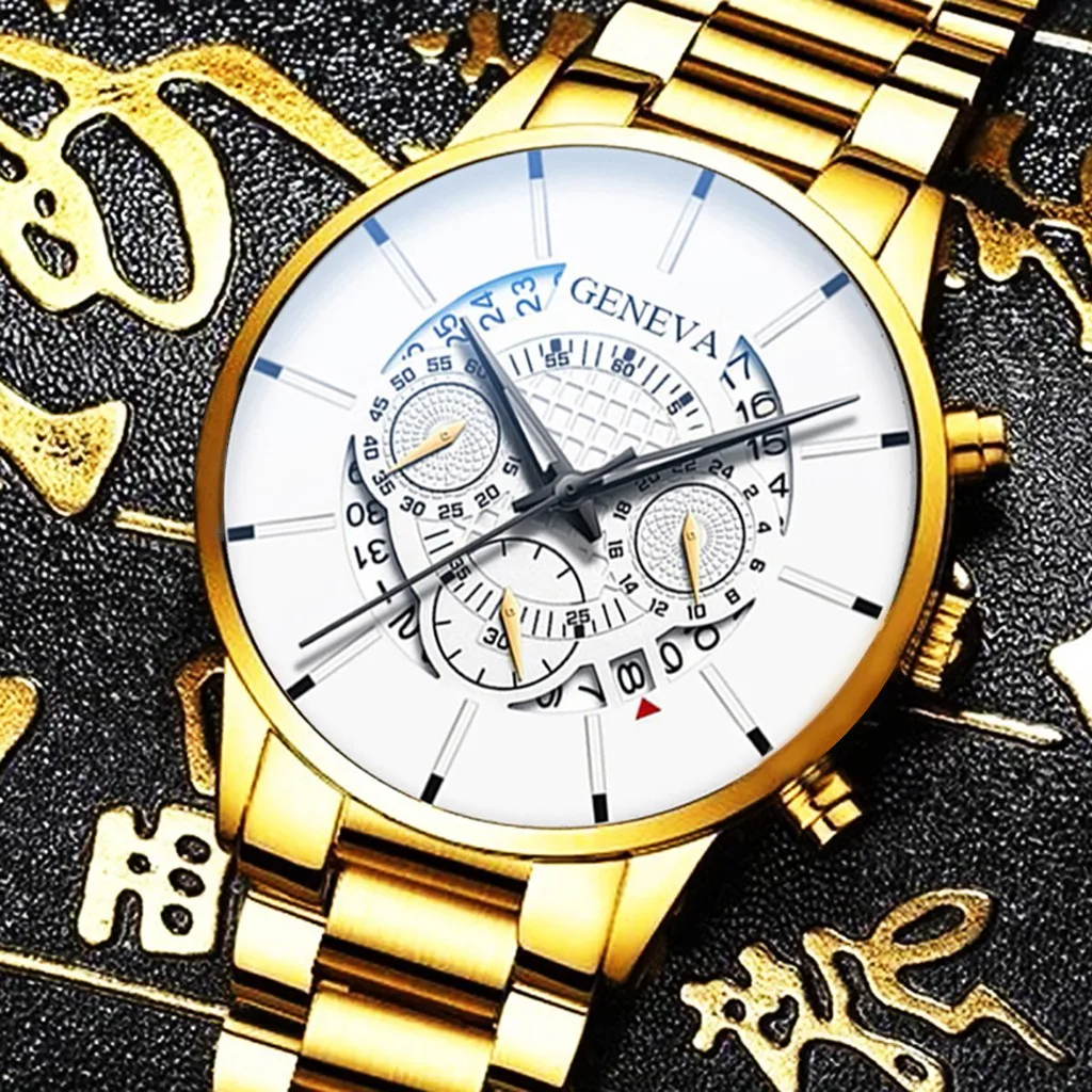 Fashion Cool Unique Digital Literal Multi Layer Dial Men Quartz Mesh Belt Watch Automatic Luxury Clock Men Waterproof Mechanic
