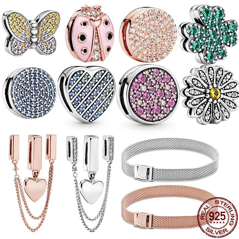 Jewelry Charms Sparkling-Clip Reflexions Bracelet Timeless DIY 100%925-Sterling-Silver