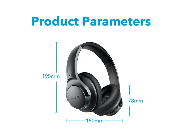 Auriculares Soundcore by Anker Life Q20+ con cancelación activa de ruido,  40 horas de reproducción, audio de alta resolución, aplicación, conexión a  2 dispositivos, auriculares de espuma viscoelástica, auriculares Bluetooth  para viajes