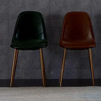

New Nordic Light Luxury Dining Chair Post Modern Home Restaurant Stool Creative Art Leather Back Metal Fashion Chair