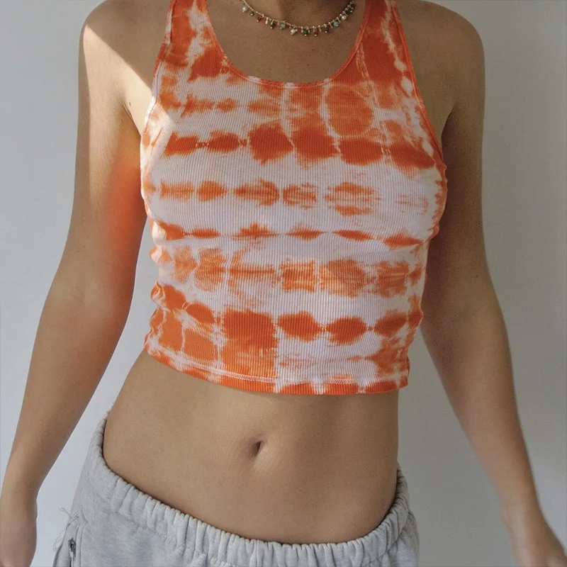 Tie Dye Casual Crop Tops Streetwear OC0174