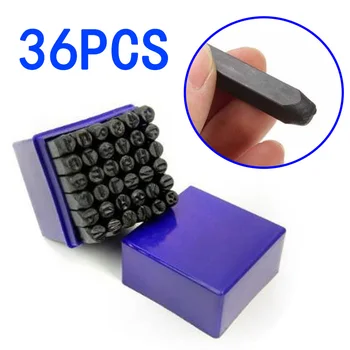 

36 Pcs 6mm Metal Alpha Numeric Punch Letter Number Stamp Press Marker Tool Kit
