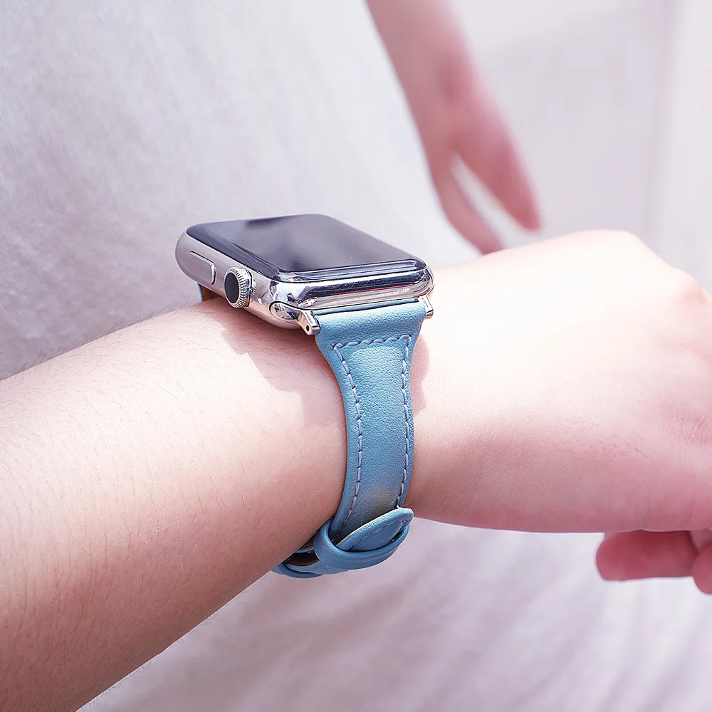 Ремешок из натуральной кожи для Apple Watch 42 мм 38 мм iwatch 4 ремешка 44 мм 40 мм браслет наручный ремень ремешок для часов 4 3 2 1 Аксессуары