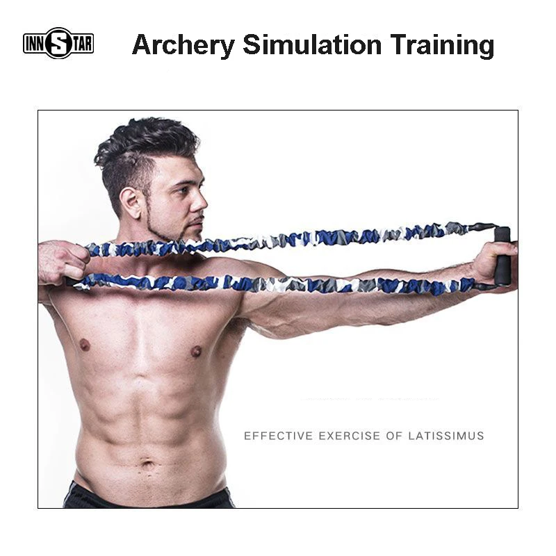 Premium Latex Archery Resistance Band Bow Drawing Rubber Pulling Rope Multifunction Fitness Strength Training Gym Exercise | Спорт и