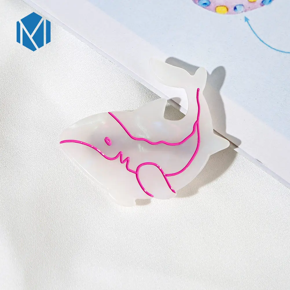 shark M MISM корейский ацетат милые животные облако сердце кошка корона Дети Женщины для девочек Розовые заколки для волос аксессуары - Цвет: shark