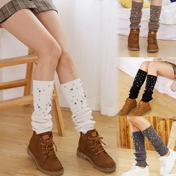 

Winter Leg Warmers for Ladies Girl Solid Gaiters Boot Cuffs Woman winter Thigh High Warm socks boots leg wraps wool thigh bands