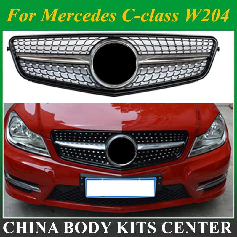 Алмазная решетка с логотипом центра подходит для mercedes c class w204 c180 c200 c300 c250 c350 2008 merc