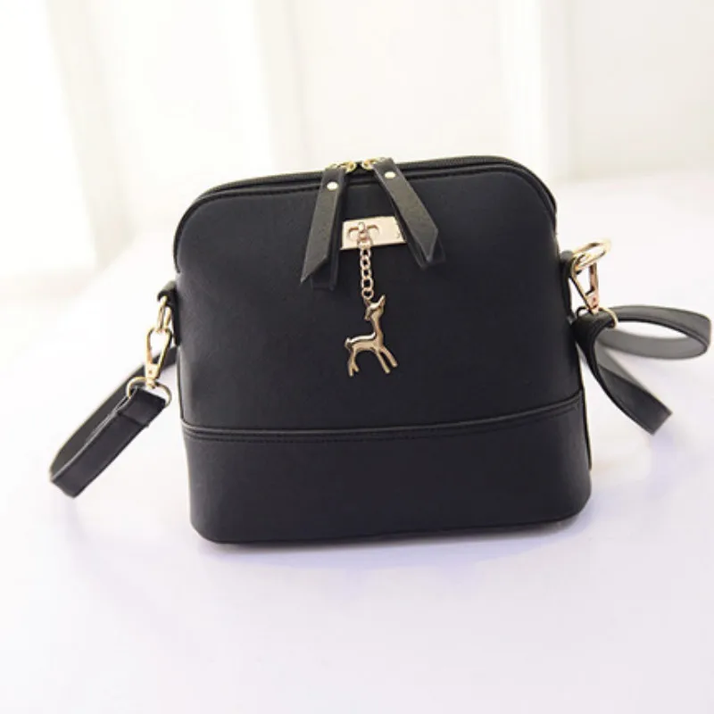 

Fashion Casual Women's Handbags Shell Bag With Deer Small Women PU Leather Messenger Bag Solid Clutch Zipper Crossbody Mini Bag