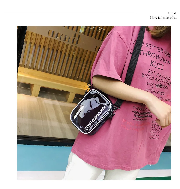 

New Arrival PVC Transparent Packet 2019 New Style Korean-style Square Sling Bag Western Style Versatile Shoulder Oblique Bag Onl