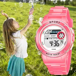 Модные детские часы с будильником для мальчиков и девочек, часы с часом звонка и подсветкой, цифровые наручные часы с секундомером, детские