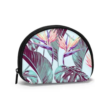

Leaves Bird Of Paradise Flower Classic Style Wallet Genuine Wallets Short Purse Card Holder Wallet Woman Fashion High Quality