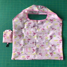 Фламинго переработанная хозяйственная сумка эко многоразовая сумка для покупок с короткими ручками Сумка мультяшный цветочный наплечный складной мешок сумки печать