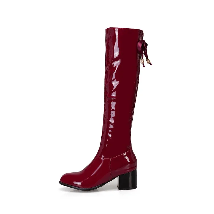 Женские ботинки новая зимняя модная женская обувь с круглым носком, на молнии, на среднем каблуке, большие размеры 33-50, высота каблука 5,5 см, черный цвет