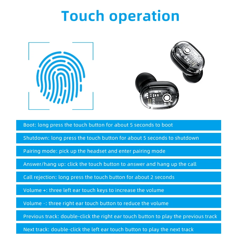 TWS Bluetooth беспроводные наушники 5,0 с сенсорным управлением Водонепроницаемые Наушники 9D стерео музыкальные Bluetooth наушники гарнитура для iOS Android
