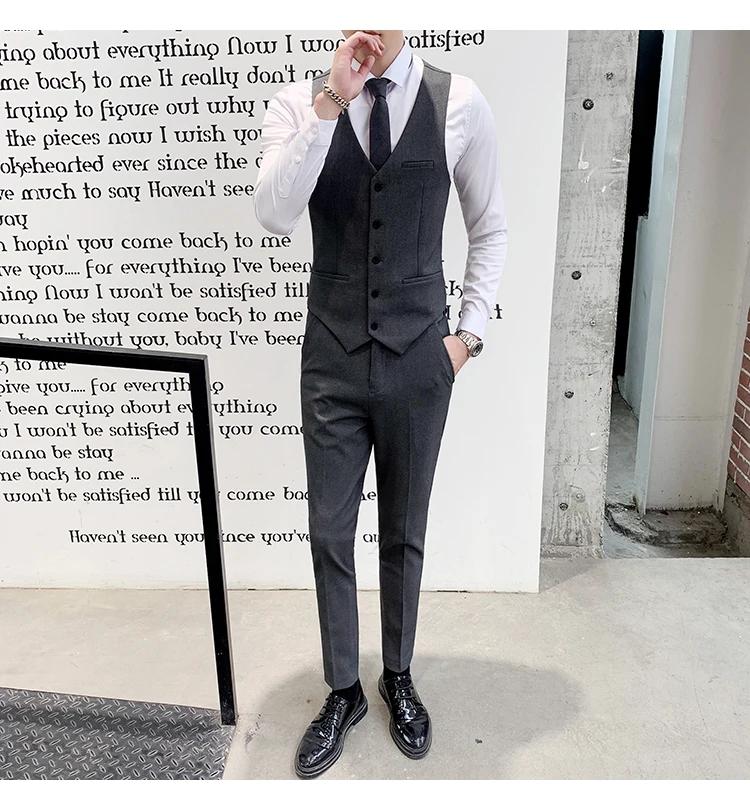 Для Мужчин's для бизнес на каждый день Slim жилет Модные Для мужчин однотонный Цвет с одной пуговицей жилет для Для мужчин простой Для мужчин одежда на весну и осень, S-4XL