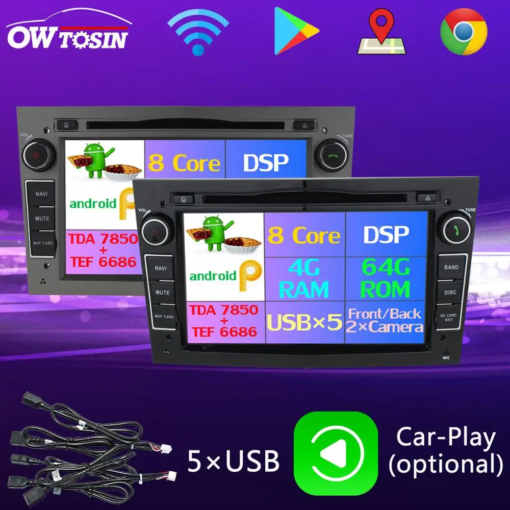 Perfect 4GB RAM Android 9.0 USBX5 Car DVD for Opel Antara Astra H G Combo Corsa Zafira B Vectra C D Meriva Vivaro Tigra Car Radio GPS 0