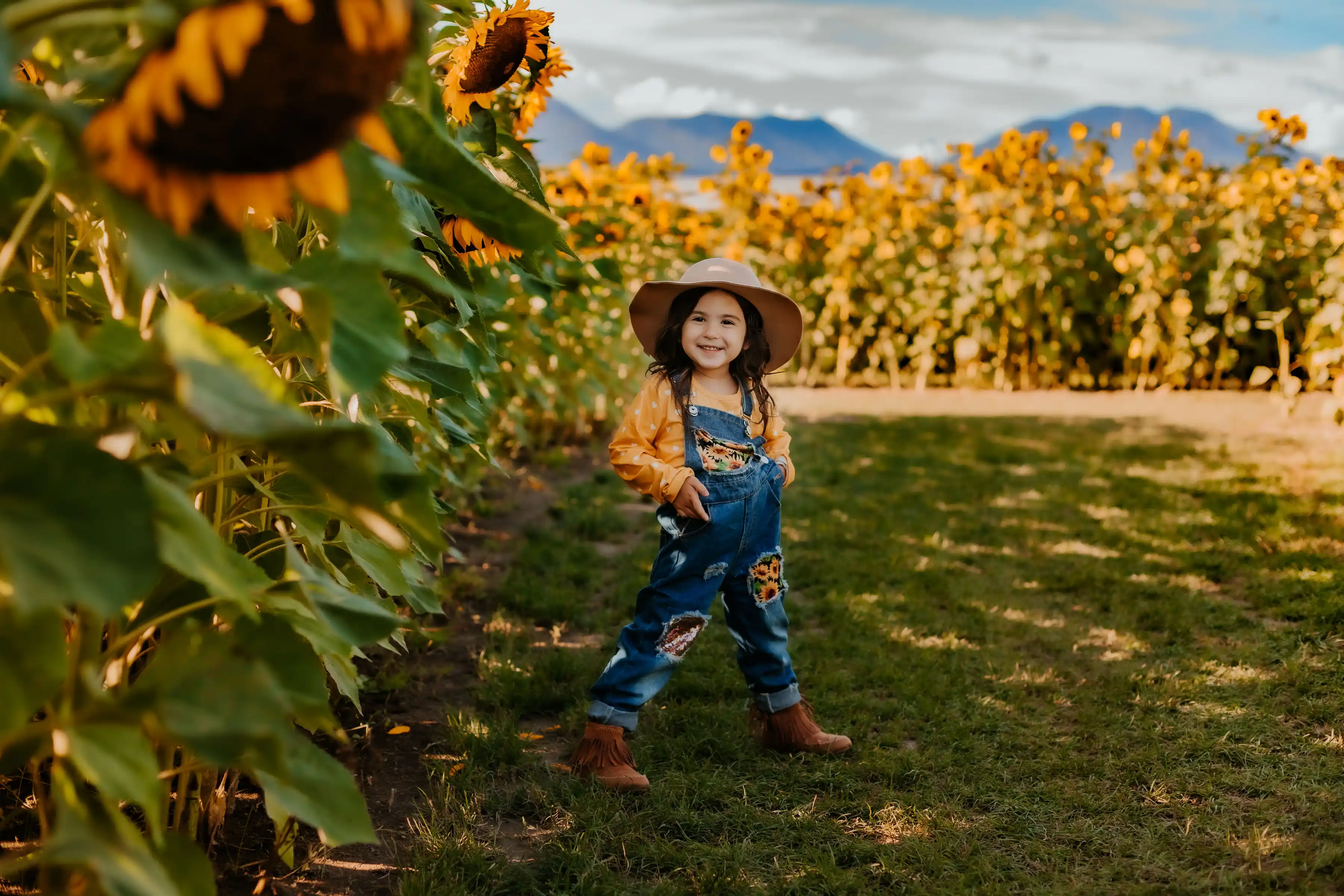 sunflower overalls for baby girl