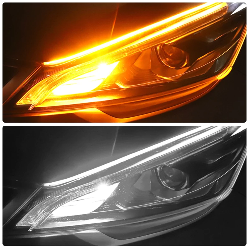 Автомобиль гибкий DRL течет Янтарный указатель поворота светильник для SEAT Leon 1 2 3 MK3 FR Cordoba Ibiza Arosa Alhambra Altea ExeoToledo Cupra