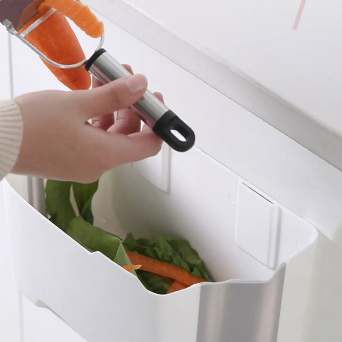 Folding Hanging Trash Can Garbage Waste Bin Wall Mounted Kitchen Cabinet Holder FAS6