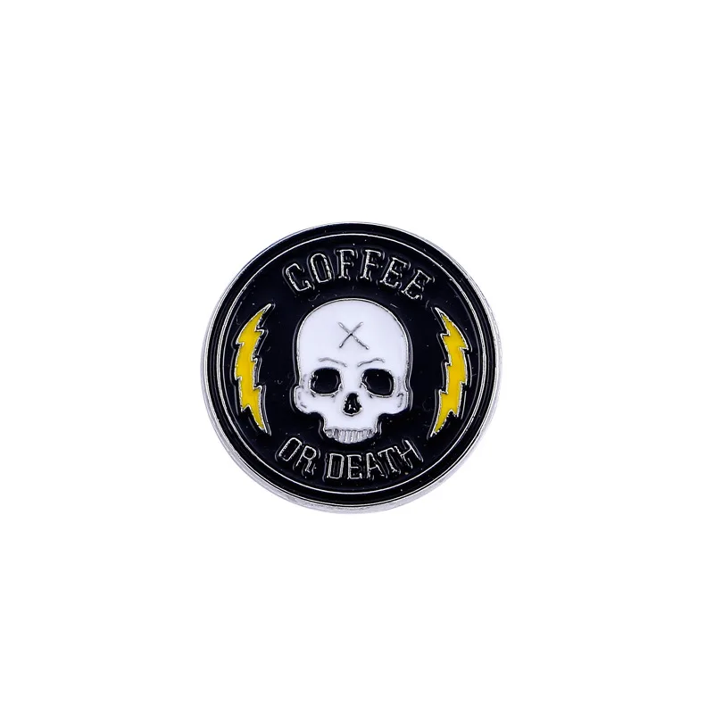 

Europe And America Fashion And Personality Punk Style Men's Skeleton Pattern Alloy Oil Drop Brooch Cross Border Electricity Supp