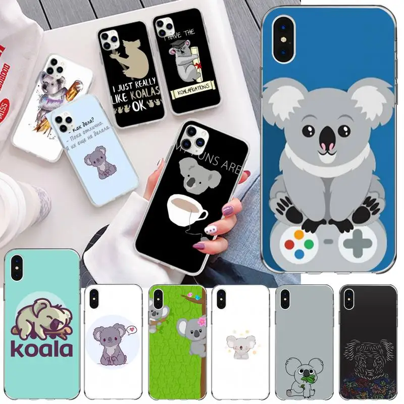 CUTEWANAN милый мультяшный мягкий черный чехол для телефона Koala iPhone 11 pro XS MAX 8 7 6 6S Plus X 5S