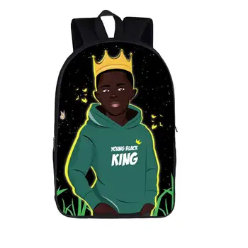 

Black African Boys School Bags for Kids School Backpack Children Preppy Shoulder Bookbag Students Satchel