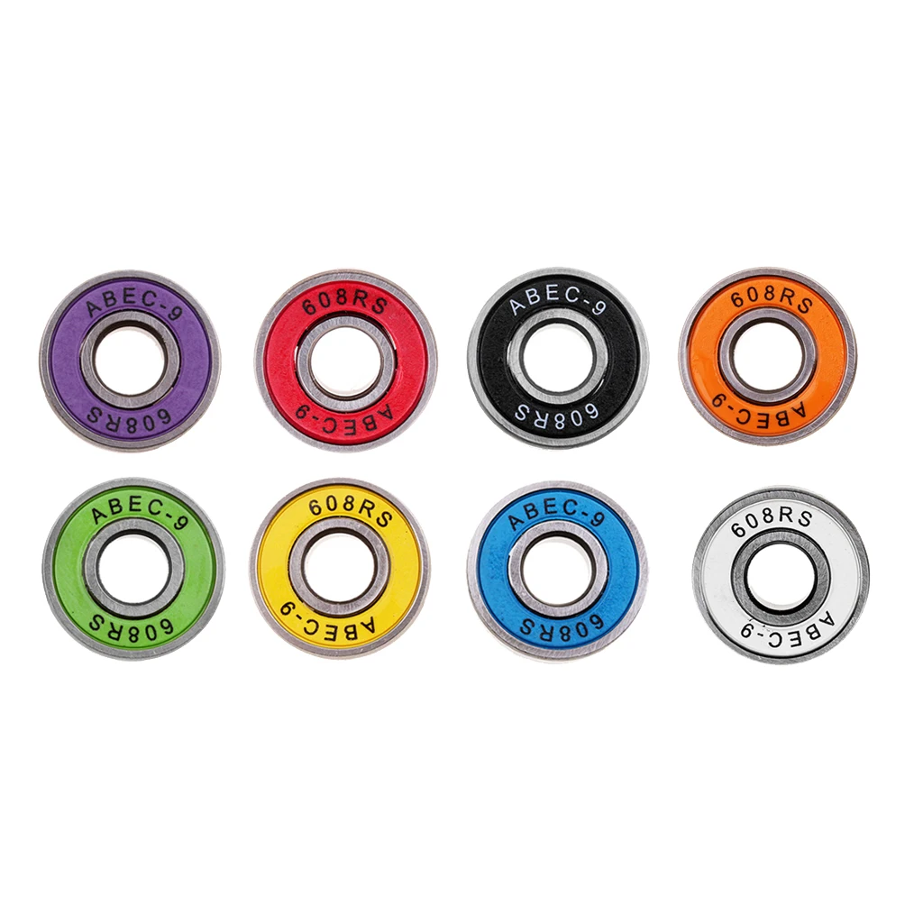 Lot 8 608RS Hybrid Bearings for Inline Skate or Skateboard or Scooter 8x22x7mm