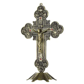 

Church Relics Figurines Crucifix Jesus Christ On The Stand Cross Wall Crucifix Antique Chapel Home Decor Accessories