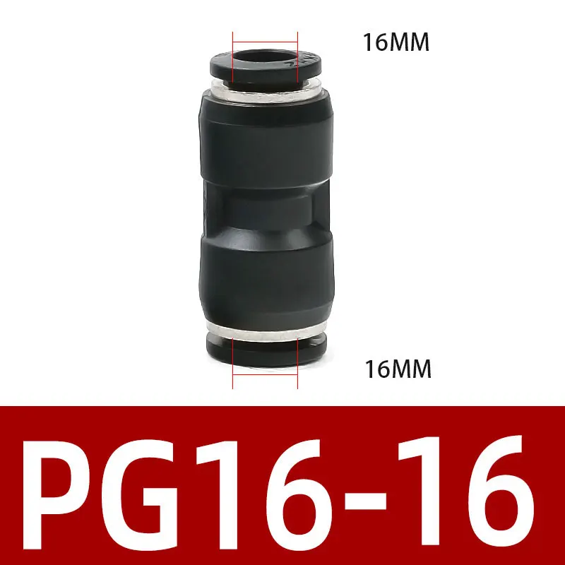 10 шт. PG 4/6/8/12 мм OD шланг трубки одно касание пуш-ап в прямые Gas/водопроводно-канализационная арматура Пластик быстроное соединение подходящий воздух пневматический - Цвет: PG16-16