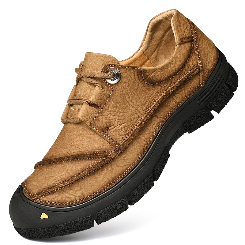

Sports outdoor climbing shoes men's shoes leather and recreational leather shoes men prevent slippery wear-resisting breathable