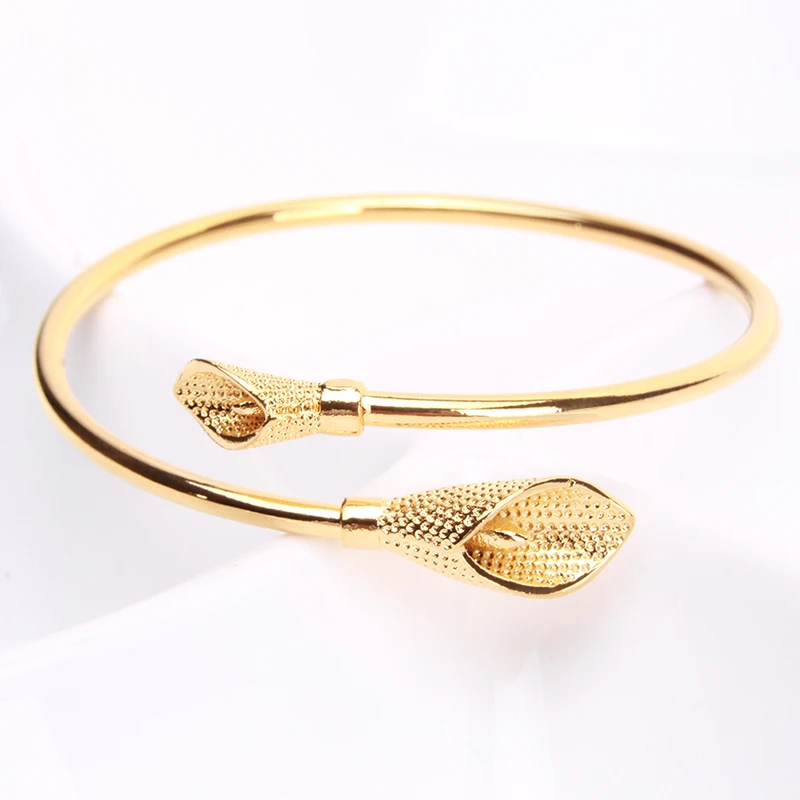 Женские винтажные браслеты с цветком лилии открытые ювелирные изделия для