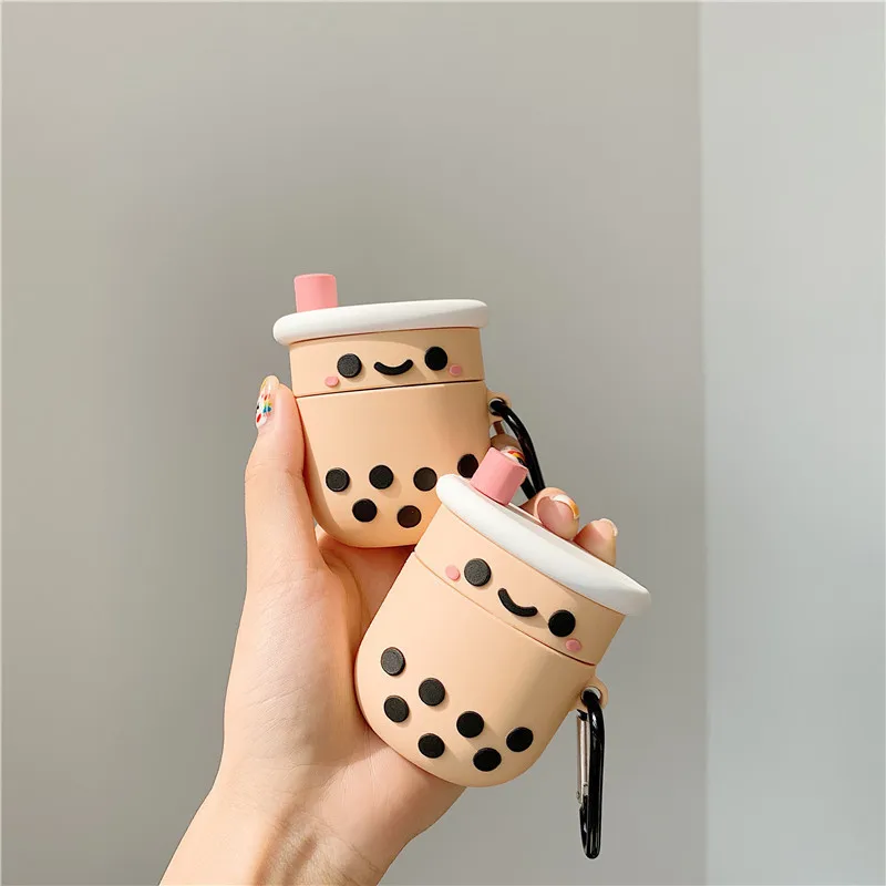 

Lovely Cute Cartoon Tea Milk Headphone Cases For Apple Airpods 1/2 Lovely Silicone Protection Earphone Cover Accessories