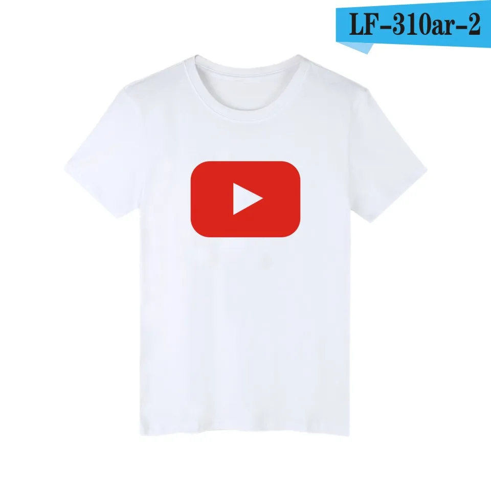 white shirt Забавная футболка с логотипом Youtube, хлопковая Футболка с черно-белым принтом, Мужская/женская футболка, футболка, Топы, Youtube, простая Рабочая одежда - Цвет: white shirt