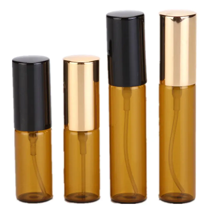Garrafas de Óleo Lote 10ml Vazio Spray Garrafa Âmbar Essencial Recarregável Perfume Atomizador Recipiente Cosmético Viagem 100 Pçs - 5ml 3 100 pçs lote 5ml 10ml vazio spray