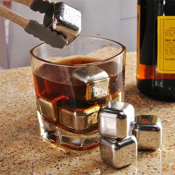 

Reusable Stainless Steel Ice Cubes Chilling Whisky Stones for Whiskey Wine Keep Your Drink Cold Longer Ice stone islande