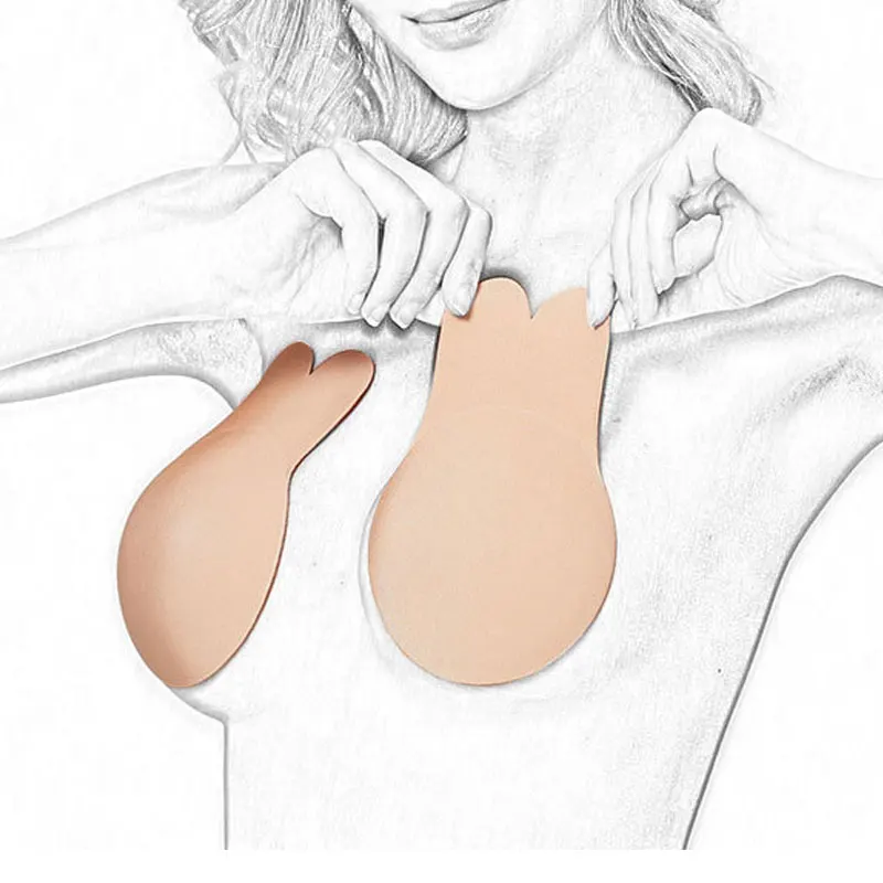 

2020 New Women Rabbit Invisible Bra Strapless Bras For Women Sticky Bra Push Up Bralette Self Adhesive Bra Silicone Brassiere