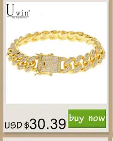 UWIN 9 мм Iced Out кубинские звенья браслет розовый и белый циркон хип хоп Мода Панк цепь Bling талисманы ювелирные изделия