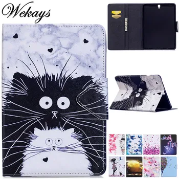 

Wekays For Samsung Tab S3 9.7" T820 Cartoon Cat Leather Fundas Case For Samsung Galaxy Tab S3 9.7 inch T825 SM-T820 Cover Cases